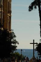 Sailboats gliding past the Cathedral