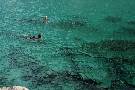 Joel enjoys his first swim in the Med